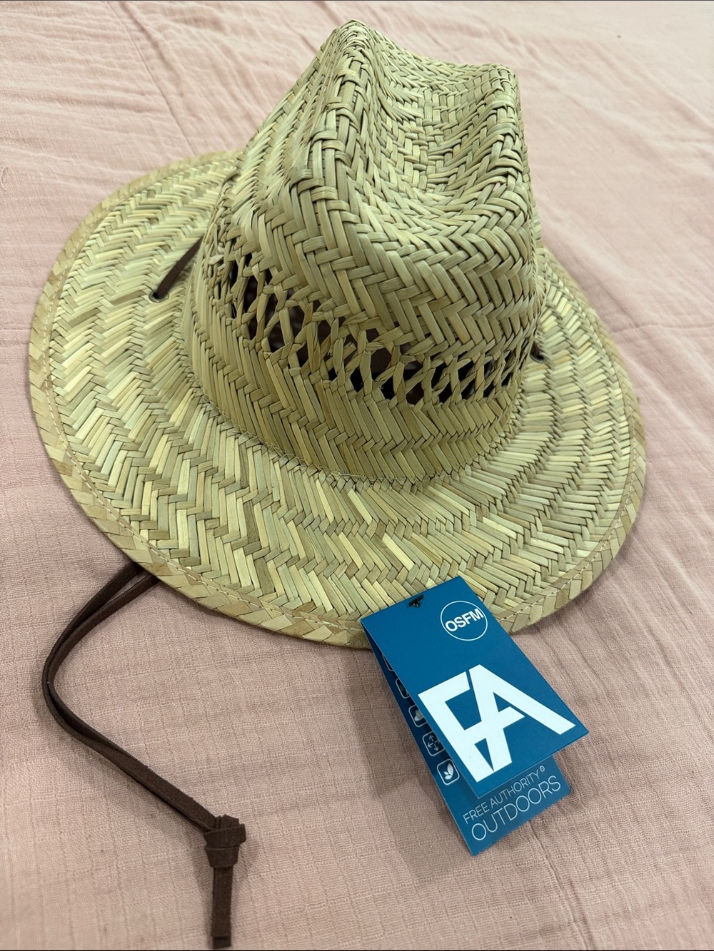 Free Authority Outdoors Men's Straw Fedora Hat - Natural